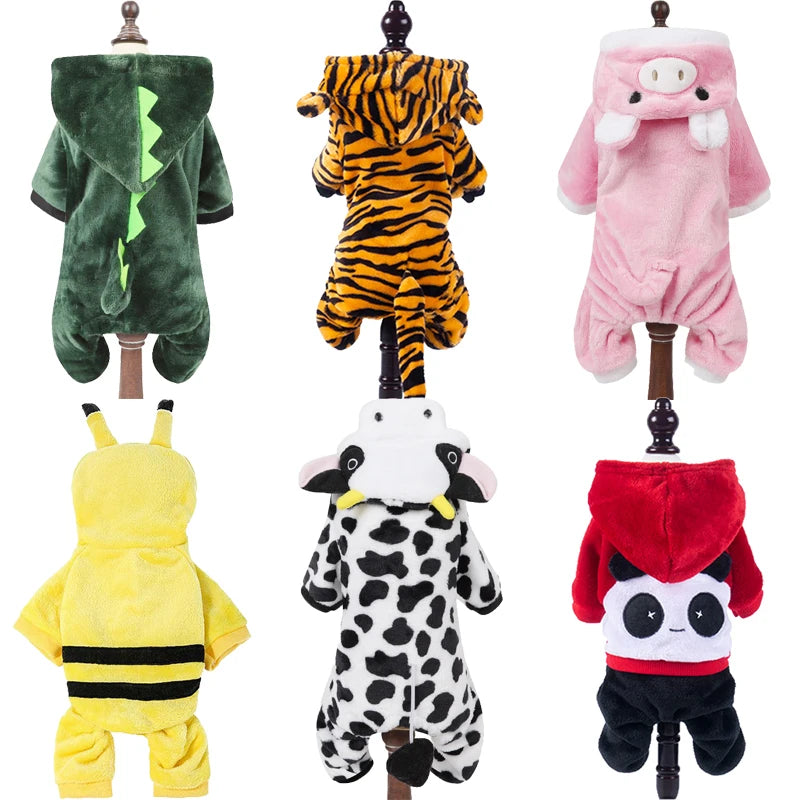 Flannel Dog Cat Jumpsuits Pet Clothes for Small Medium Dogs Soft Comfortable Winter Warm Dog Costume  Chihuahua Teddy Pet Coats