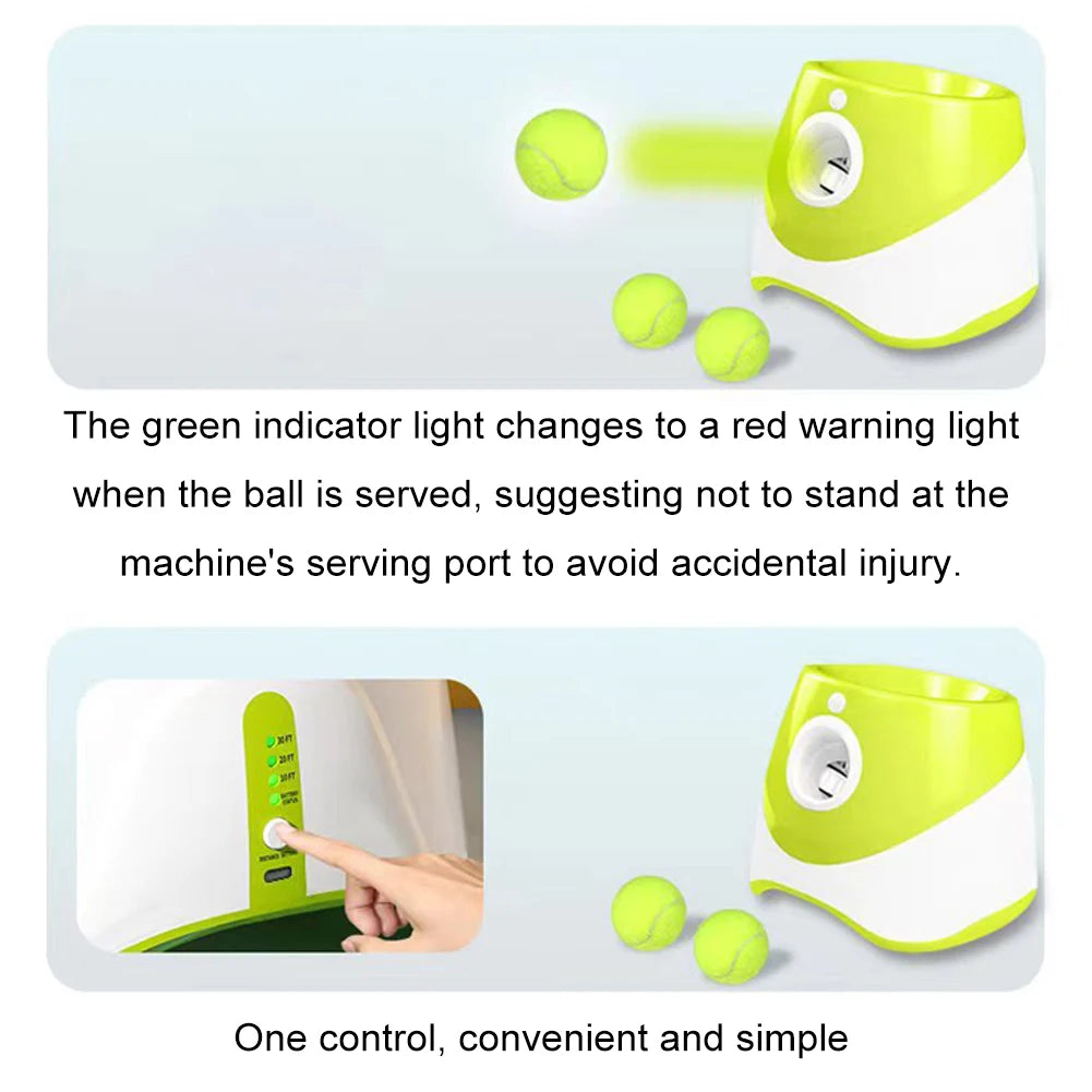 Pet Prime Automatic Dog Ball Thrower Launcher Interactive Dog Fetch Machine with 3 Tennis Balls for Indoor/Outdoor Throwing Game