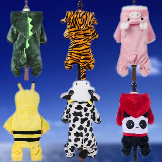 Flannel Dog Cat Jumpsuits Pet Clothes for Small Medium Dogs Soft Comfortable Winter Warm Dog Costume  Chihuahua Teddy Pet Coats