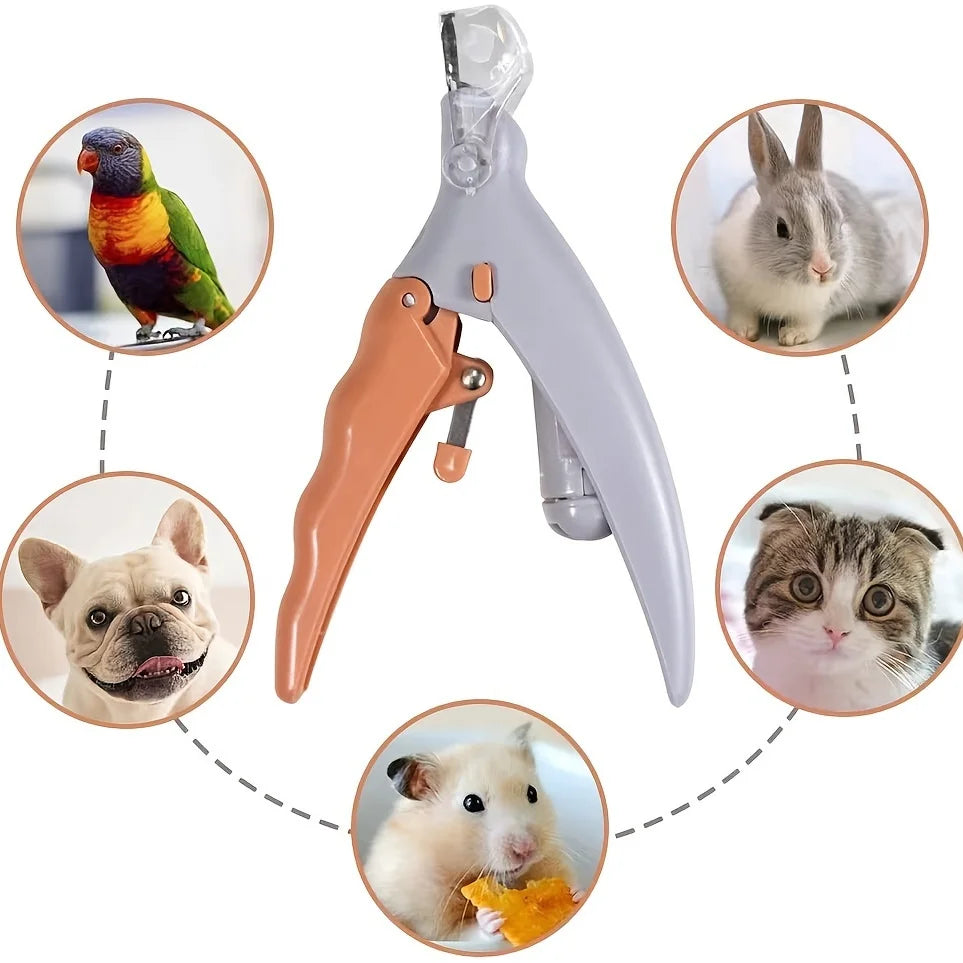Pet Nail Clipper, Nail Trimmer for Dogs and Cats, Built-in LED Light, Steel Blades, Quick Trimming with Nail Collection