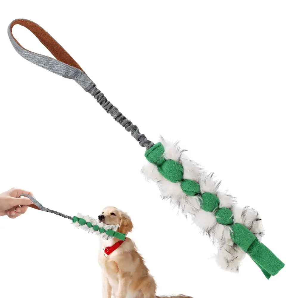 Dog Toy Rope Fun Squeaky Dog Chew Toys Pet Supplies Puppy Rope Toy with Elastic Drawstring Interactive Puppy Teething Toy