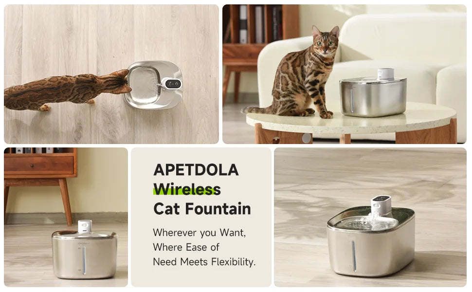 4L Wireless Cat Water Fountain Auto Sensor Drinking Fountain For Cats Dog Drinker Pet Water Dispenser Accessories