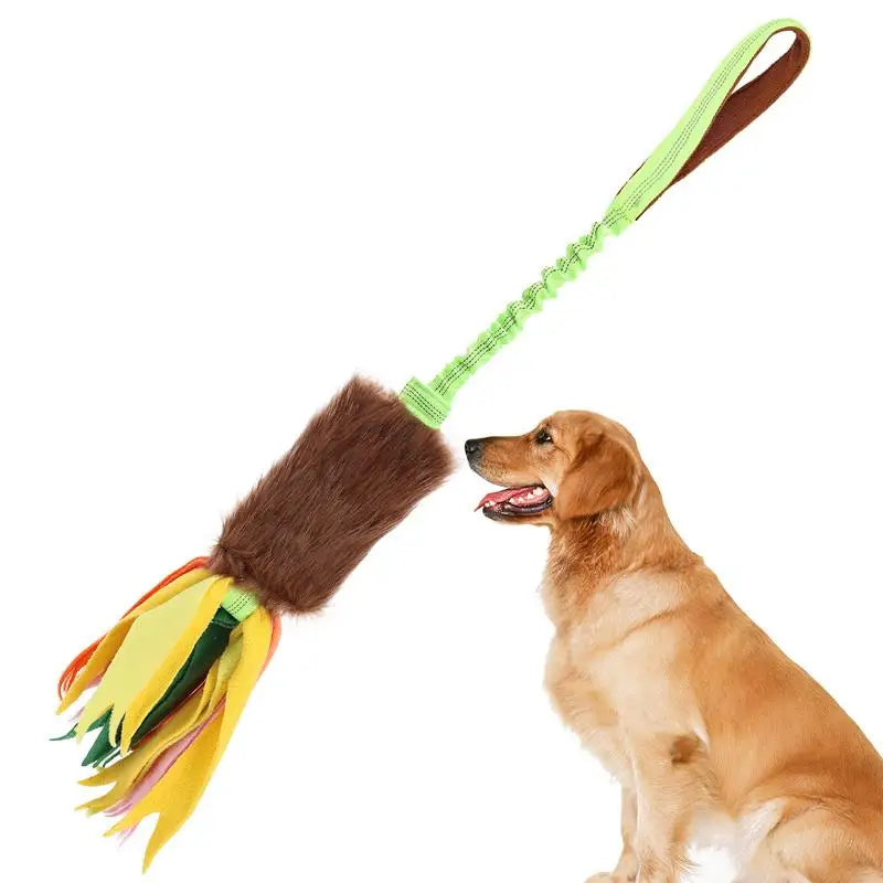 Dog Toy Rope Fun Squeaky Dog Chew Toys Pet Supplies Puppy Rope Toy with Elastic Drawstring Interactive Puppy Teething Toy