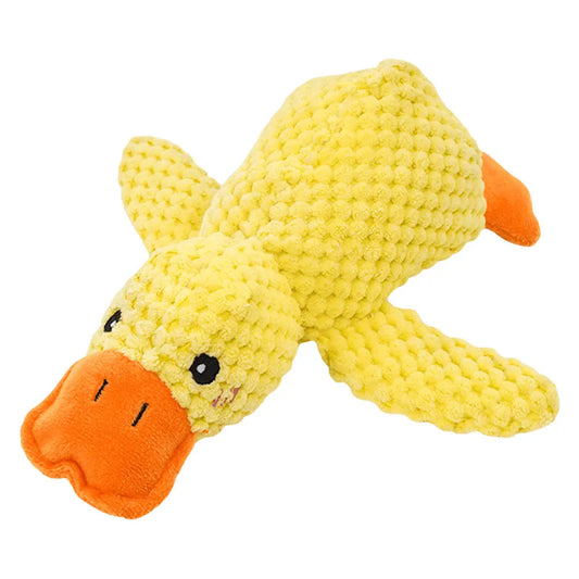 Dog Calming Duck Chew Toy with Quacking Sound Calming Duck Dog Toy Pillow Toy Dog Stuffed Animals Chew Toy for Dogs