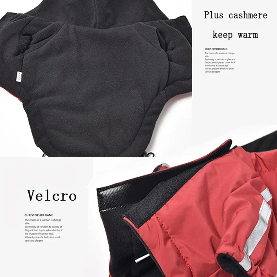 Reflective Pet Clothes Autumn Winter Pet Dog Waterproof Warm Coat Cotton Hooded Jacket The Dog Face Small Dog Clothes Dog tuxedo