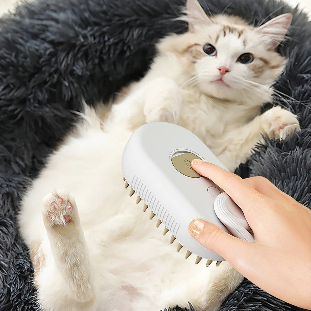 Cat Steam Brush Steamy Dog Brush 3 in 1 Electric Spray Cat Hair Brushes USB Rechargeable Dog Grooming Massage Comb for Pet Hairs