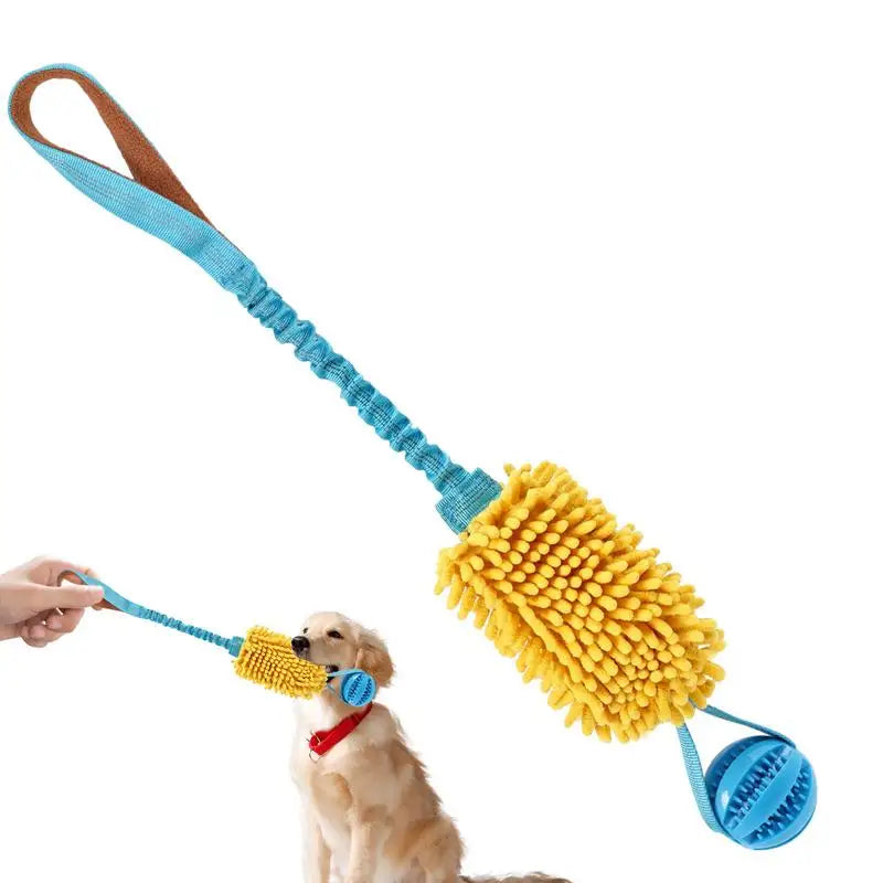 Dog Toy Rope Fun Squeaky Dog Chew Toys Pet Supplies Puppy Rope Toy with Elastic Drawstring Interactive Puppy Teething Toy