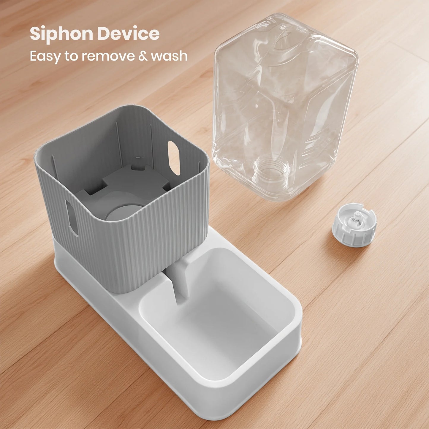 3.5L Automatic Dog/Cat Feeder And Water Dispenser Combo, All-in-One Gravity Pet Food Dispenser With Removable Stainless Steel Bo