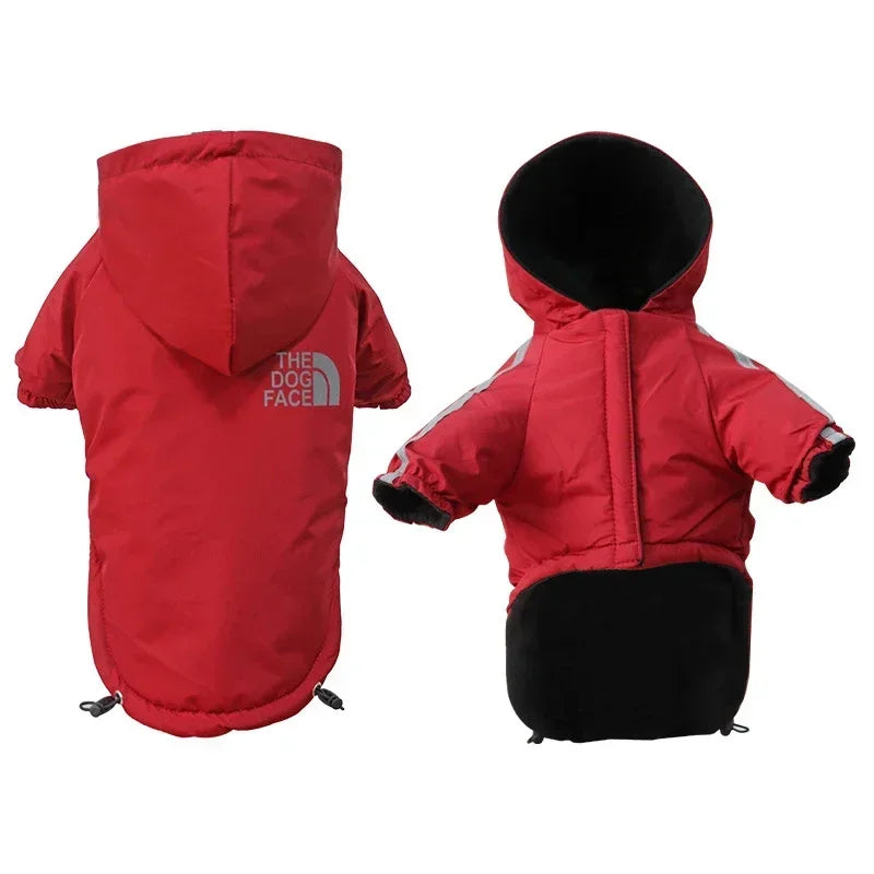 Reflective Pet Clothes Autumn Winter Pet Dog Waterproof Warm Coat Cotton Hooded Jacket The Dog Face Small Dog Clothes Dog tuxedo