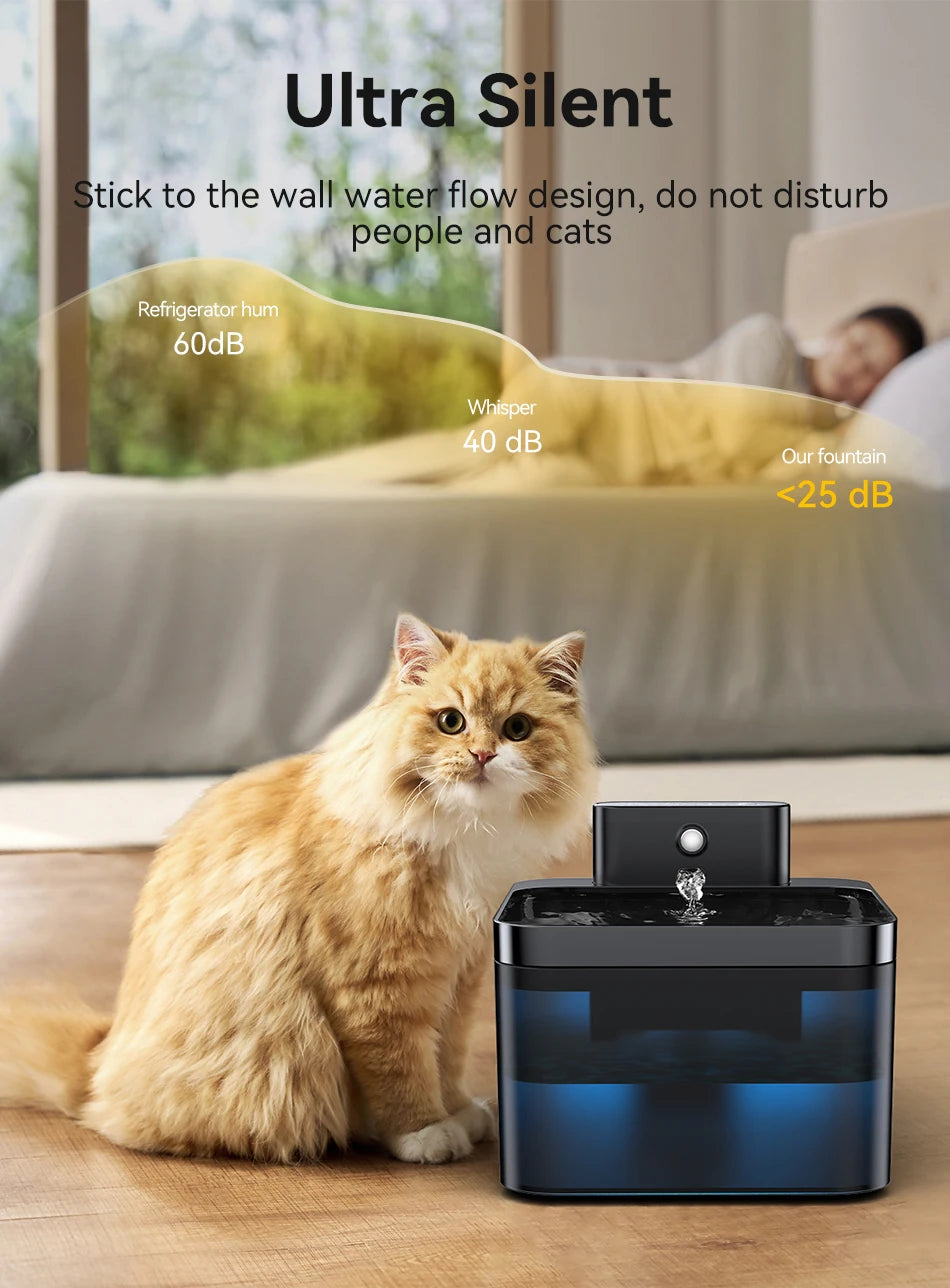 Wireless Automatic Cat Water Fountain 2600mAh Pet Water Dispenser For Dog Cat Infrared Sensor Smart Pet Drinkier Fountain