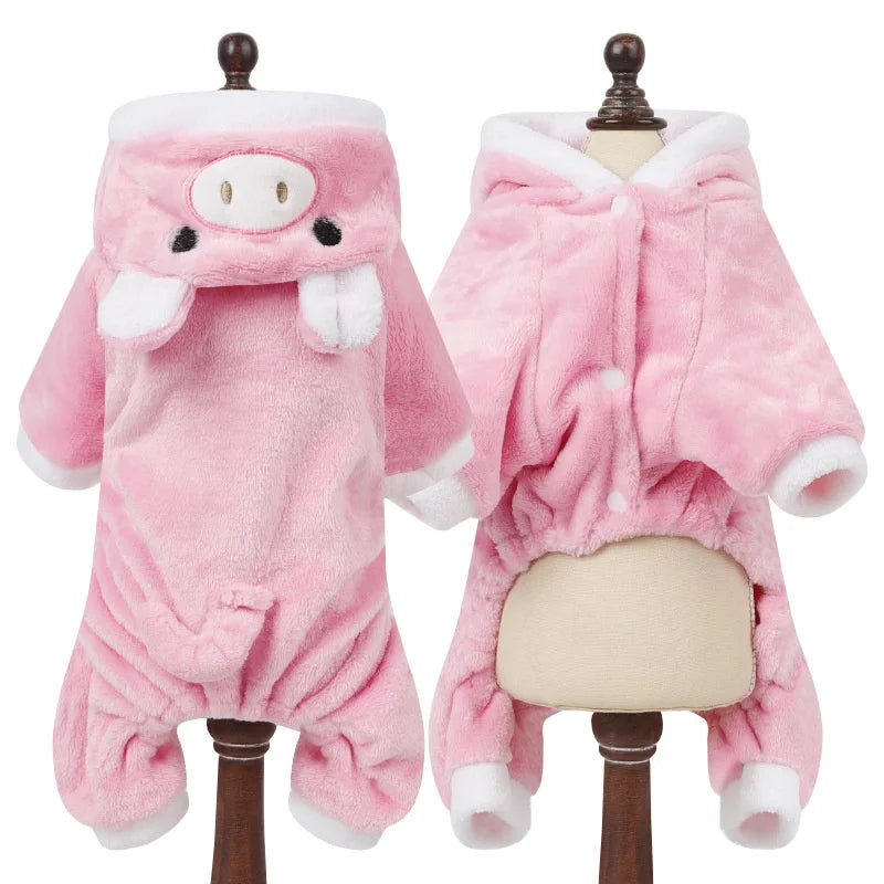 Flannel Dog Cat Jumpsuits Pet Clothes for Small Medium Dogs Soft Comfortable Winter Warm Dog Costume  Chihuahua Teddy Pet Coats